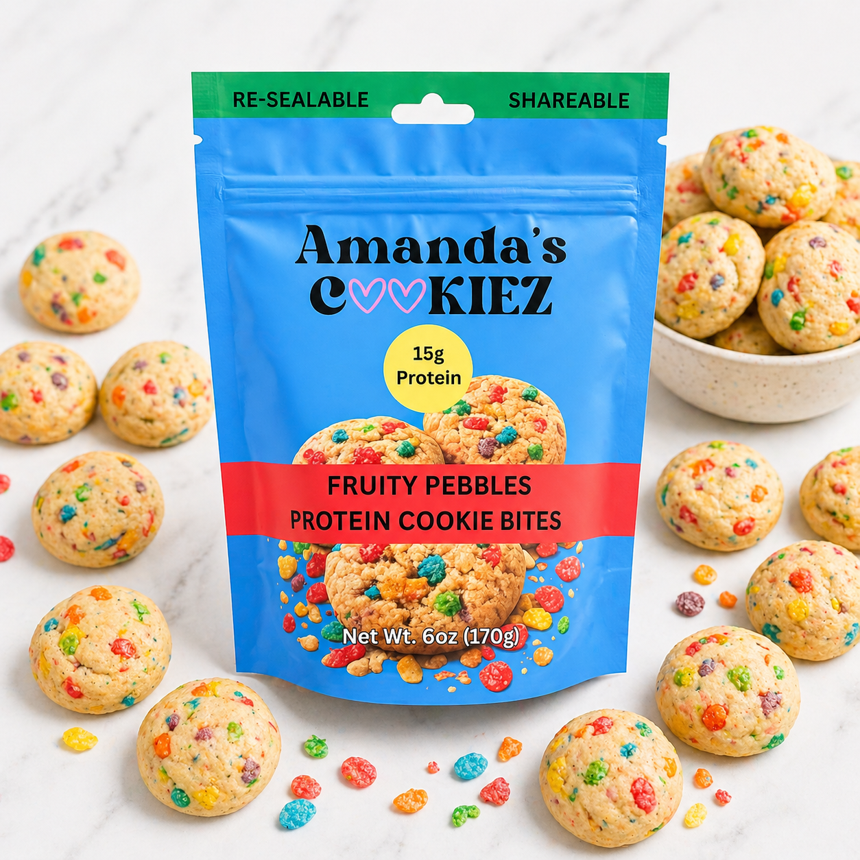 Fruity Pebble Protein Cookie Bag